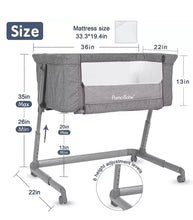 Load image into Gallery viewer, Pamo Babe Unisex Infant/Newborn Bedside Sleeper Bassinet /Wheels/Foldable/Gray
