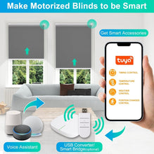 Load image into Gallery viewer, Allesin Motorized Roller Blinds with Remote Control for Windows, Blackout Smart Roller Shade, Battery Powered Electric Smart Blind (Grey,36&quot; Wx72 H)
